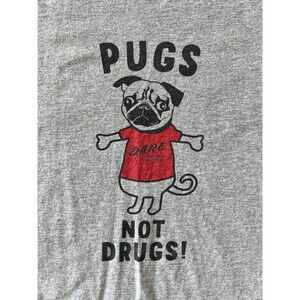 Vintage Y2K Dare Program Mens T-Shirt Large D.A.R.E. Rare Pugs Not Drugs